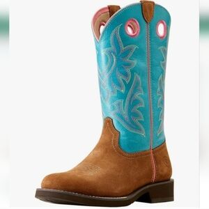 NWT Ariat Elko Western Boots – Women’s 8B – Chestnut Suede & Basin Blue